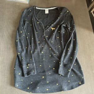 Brand pink throw over long sleeve pajama size medium